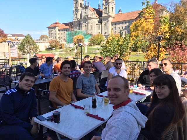 Enlarged view: The MaDE Group enjoying lunch in Einsiedeln